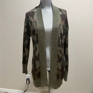 Mossimo Supply Co. Green Camouflage Cardigan